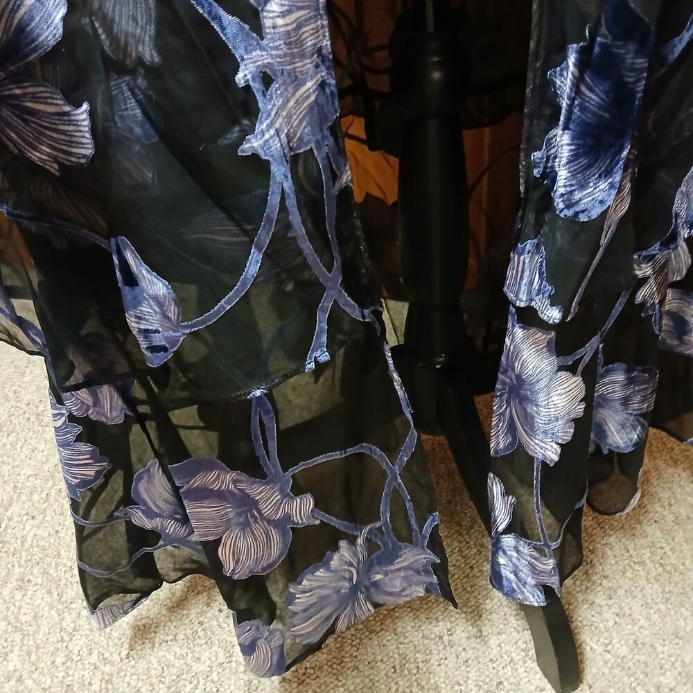 Hutch Genevieve Women's Blue Black Maxi Party Cocktail Wrap Dress Size XS 11492 - Picture 5 of 16